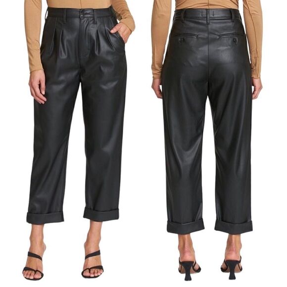 pistola Pants - New! Pistola Kellin Faux Leather Straight Leg High WaisFleece Line Trouser Pants